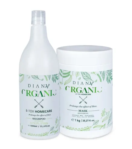 Organic Set – Shampooing 1000ml + Masque 1000g – Soins Post Botox Organic et Régénération des Cheveux | Diana Beau