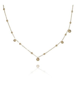 Collier 'Delicate Drops' avec Perles Irrégulières, Plaqué Or 14k