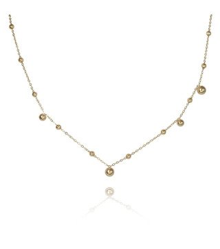 Halskette 'Delicate Drops' mit Unregelmäßigen Perlen, Vergoldet mit 14k Gold