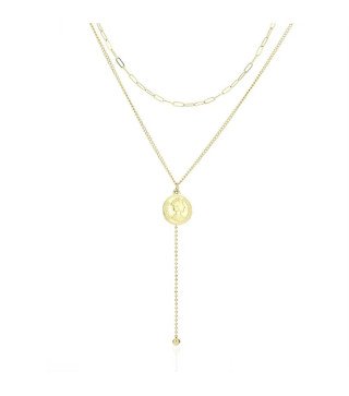 Double Necklace 'Queen' Gold Plated with 14k Gold