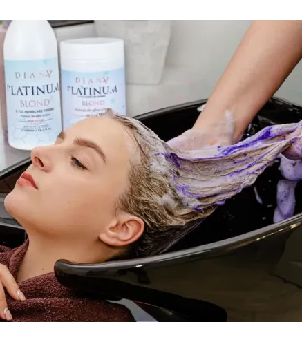 Platinum – Zestaw szampon 1000ml + maska 1000g do włosów blond po botoxie włosów | Diana Beauty & Creative
