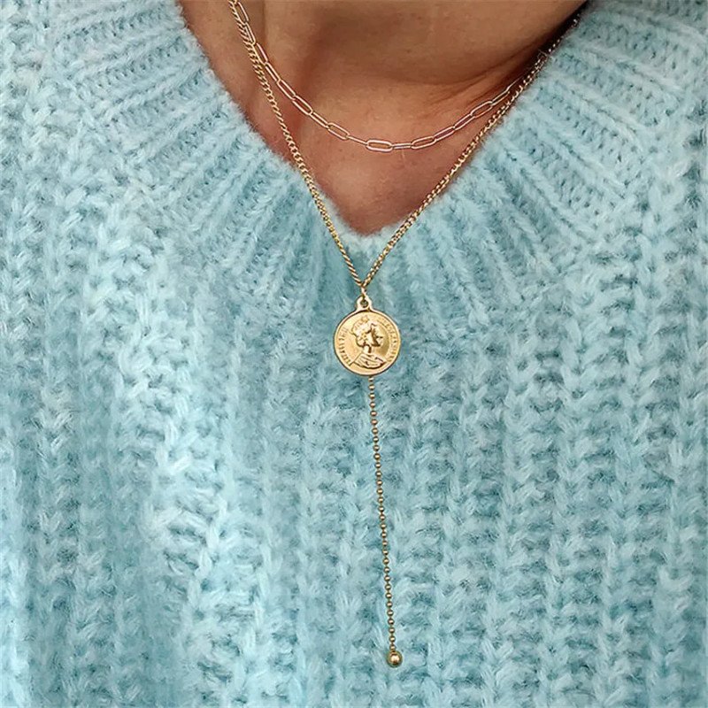 Collier Double 'Queen' Plaqué Or 14k Collier Double 'Queen' Plaqué Or 14k
