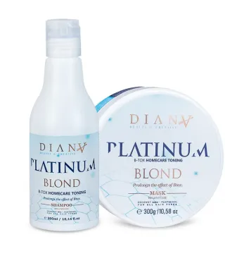 Platinum – Zestaw szampon 300ml + maska 300g do włosów blond po botoxie włosów | Diana Beauty & Creative