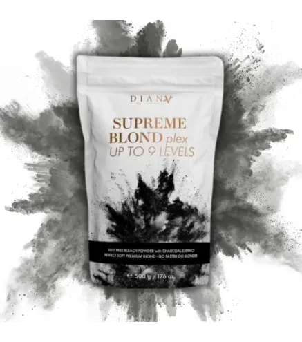Supreme Blond – Bezpyłowy rozjaśniacz do włosów z węglem bambusowym i technologią Plex 500g | Diana Beauty & Creative