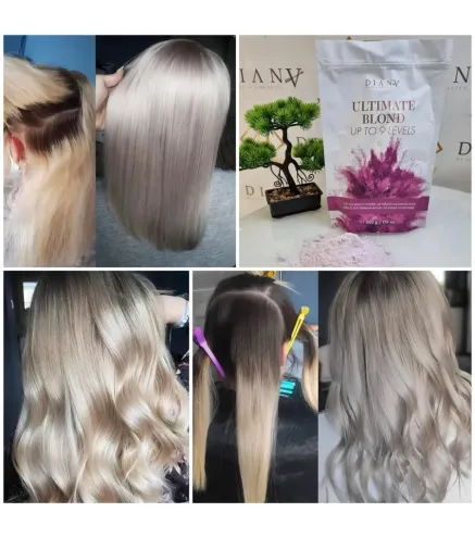 ULTIMATE Blond – Bezpyłowy rozjaśniacz do włosów z systemem Plex i keratyną roślinną 500g | Diana Beauty & Creative