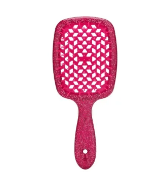 Rode Glitters Haarborstel – Flexibel, Geventileerd, voor Alle Haartypes | Diana Beauty & Creative