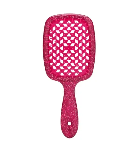 Brosse à cheveux avec paillettes rouges – Flexible, Aérée, Tous Types de Cheveux | Diana Beauty & Creative