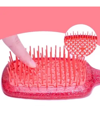 Brosse à cheveux avec paillettes rouges – Flexible, Aérée, Tous Types de Cheveux | Diana Beauty & Creative