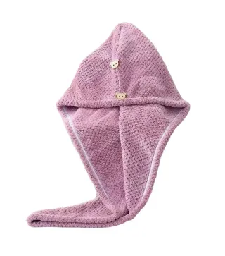 Turban cheveux microfibre 65x25 cm – Rose | Diana Beauty & Creative