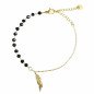 Bracelet 'Feather' with Black Pearls, Gold Plated with 14k Gold Bracelet 'Feather' with Black Pearls, Gold Plated with 14k Gold