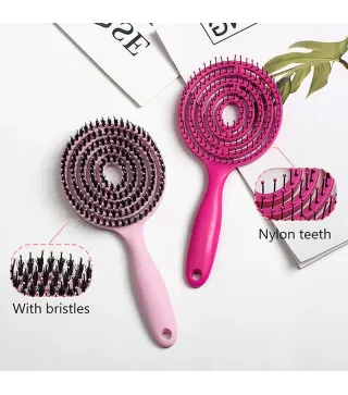 Superflexibele Haarborstel met Wildzwijnhaar – Massage, Ontklitten, Drogen | Diana Beauty & Creative