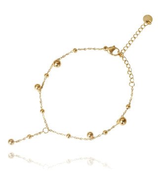 Bracelet 'Charms Dots' avec Breloques, Plaqué Or 14k