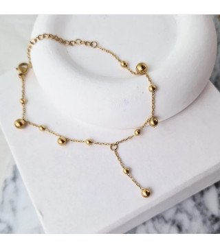 Armband 'Charms Dots' met Hangers, Verguld met 14-karaats Goud