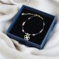 Bracelet 'Klavertje' with Gemstones, Gold Plated with 14k Gold