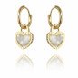 Boucles d'oreilles 'Hartjes' avec Ambre Blanc, Plaqué Or 14k Boucles d'oreilles 'Hartjes' avec Ambre Blanc, Plaqué Or 14k