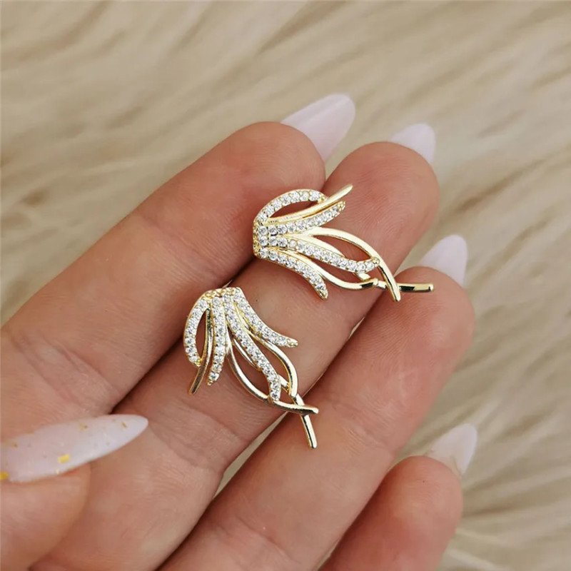 Boucles d'oreilles 'Birds', Plaqué Or 14k