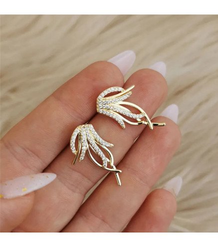 Boucles d'oreilles 'Birds', Plaqué Or 14k