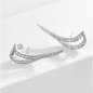 Boucles d'oreilles 'Wings' en Or Blanc, Plaqué Or 14k