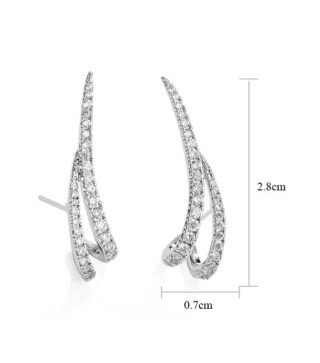 Boucles d'oreilles 'Wings' en Or Blanc, Plaqué Or 14k