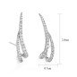 Boucles d'oreilles 'Wings' en Or Blanc, Plaqué Or 14k