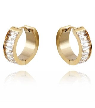 Gold-plated stainless steel earrings retro gold