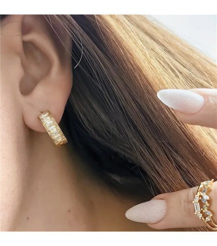 Gold-plated stainless steel earrings retro gold