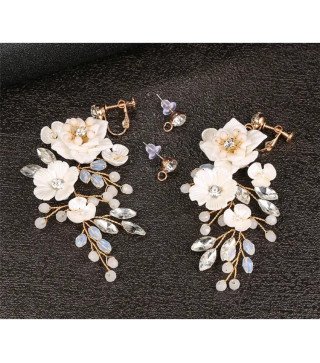 Handmade wedding earrings with rhinestones Rosea