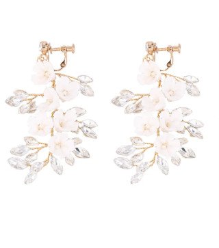 Boucles d'oreilles de mariage faites à la main avec strass Cylia