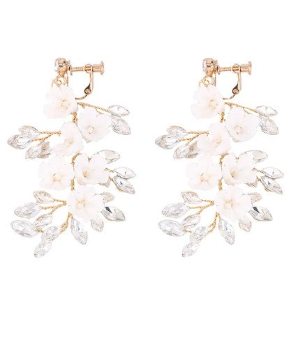 Boucles d'oreilles de mariage faites à la main avec strass Cylia