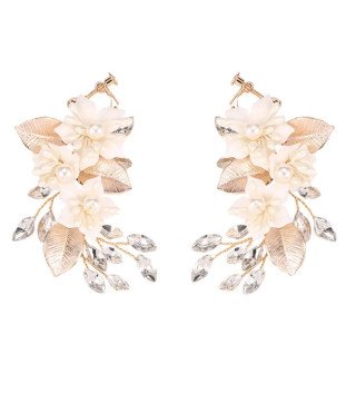 Boucles d'oreilles de mariage faites à la main avec strass Fiona