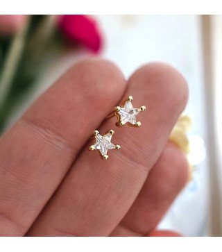 Gold-plated stainless steel earrings GOLD STARS