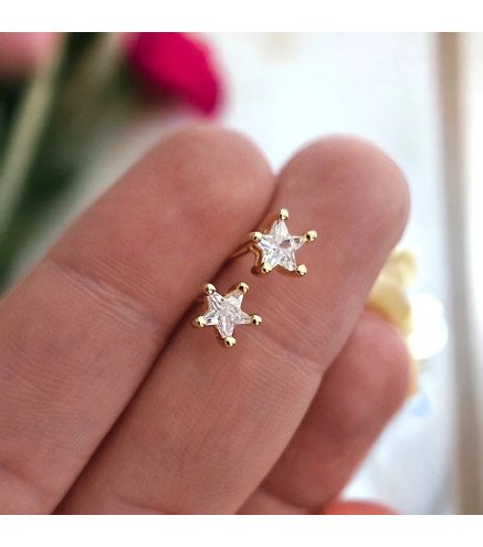 Boucles d'oreilles en acier inoxydable doré GOLD STARS