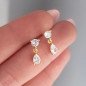 Ohrringe 'Shine' mit Hängendem Kristall, Vergoldet mit 14k Gold Ohrringe 'Shine' mit Hängendem Kristall, Vergoldet mit 14k Gold