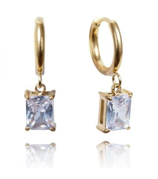 Boucles d'oreilles 'Diamond Eye' Plaqué Or 14k