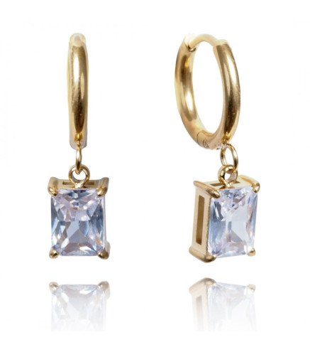 Kolczyki 'Diamond Eye' pozłacane 14k złotem