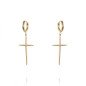 Boucles d'oreilles 'Diamond Cross' Plaqué Or 14k