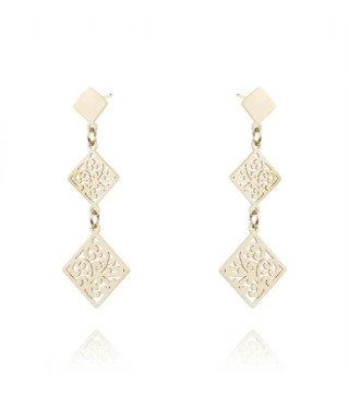 Boucles d'oreilles 'Diamante' Plaqué Or 14k