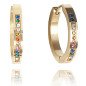 Boucles d'oreilles 'Color Zirconia' avec Zirconiums Colorés, Plaqué Or Léger