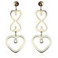 Boucles d'oreilles 'Infinity Hearts' en Forme de Cœurs, Plaqué Or Léger