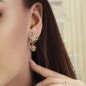 Boucles d'oreilles 'Ajour Flowers' en Forme de Fleurs, Plaqué Or Léger