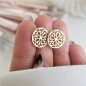 Earrings 'Ornament' Ornament-Shaped, Gold Plated with 14k Gold Earrings 'Ornament' Ornament-Shaped, Gold Plated with 14k Gold