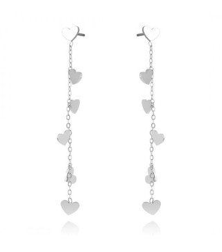 Oorbellen 'Amor Silver' met Hangende Hartjes, Verzilverd