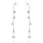 Boucles d'oreilles 'Amor Silver' avec Cœurs Suspendus, Plaqué Argent