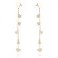 Earrings 'Amor Gold' with Hanging Hearts, Gold Plated with 14k Gold Earrings 'Amor Gold' with Hanging Hearts, Gold Plated with 14k Gold