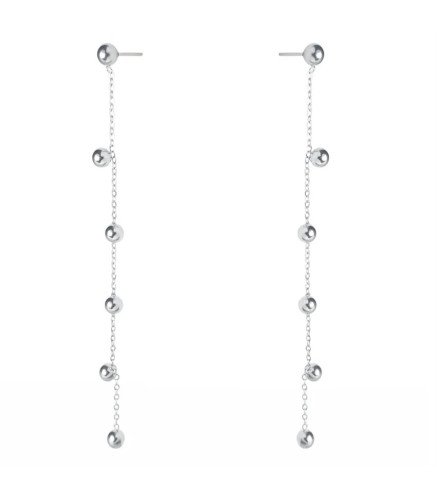 Boucles d'oreilles 'Night' avec Perles Argentées, Plaqué Argent