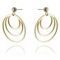 Boucles d'oreilles 'Triple Circles' en Forme de Cercles Triples, Plaqué Or 14k Boucles d'oreilles 'Triple Circles' en Forme de Cercles Triples, Plaqué Or 14k