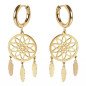 Boucles d'oreilles 'Dreamcatcher' en Forme de Capteurs de Rêves, Plaqué Or 14k Boucles d'oreilles 'Dreamcatcher' en Forme de Capteurs de Rêves, Plaqué Or 14k