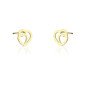 Boucles d'oreilles 'Ajour Double Hearts' en Forme de Cœurs Doubles Ajurés, Plaqué Or 14k Boucles d'oreilles 'Ajour Double Hearts' en Forme de Cœurs Doubles Ajurés, Plaqué Or 14k