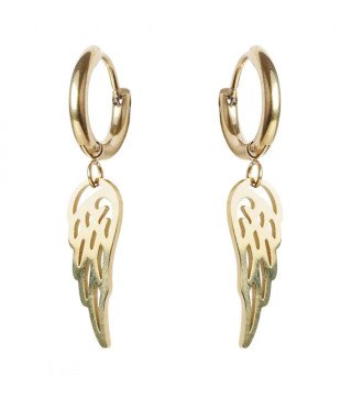Kolczyki 'Golden Wings' w kształcie skrzydeł, pozłacane 14k złotem