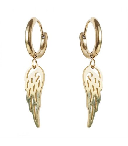 Boucles d'oreilles 'Golden Wings' en Forme d'Ailes, Plaqué Or 14k